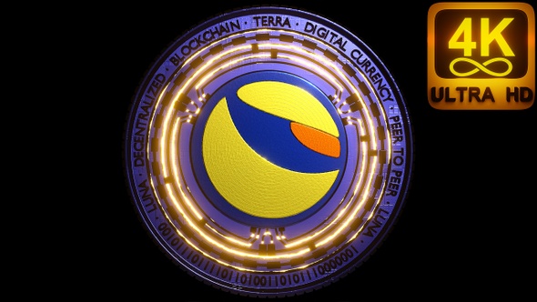 Terra Ust Powered By Luna Cryptocurrency Coin Stablecoin. Open Source Stablecoin Network. 3D 4K