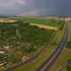 Drone Shot of Rainbow Over the City - VideoHive Item for Sale