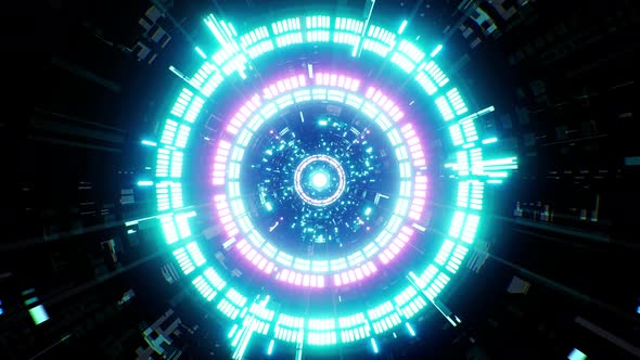 Fast Scifi Portal Neon Vj Background Loop 4K