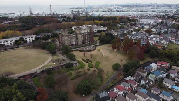 Skyline Aerial view in Yokohama