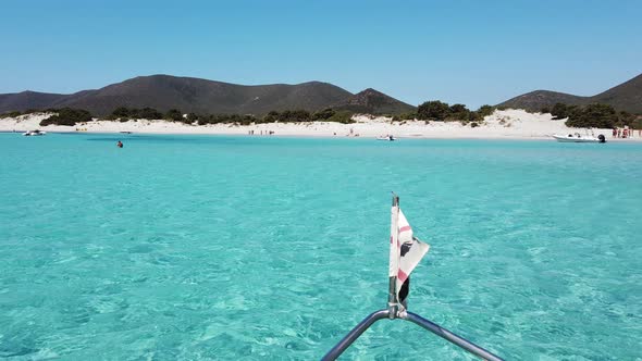 The incredible colors of the water of Cala Zafferano, Sardinia, Italy.