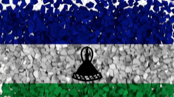 Lesotho Flag Breaking Rocks Transition