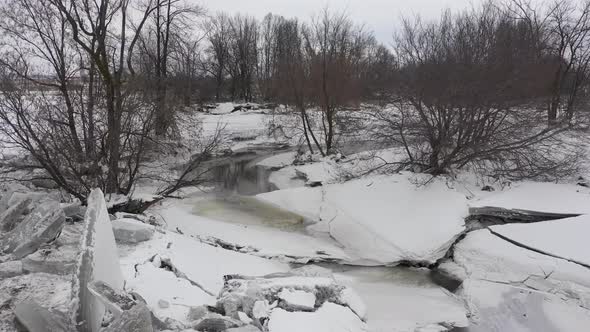 large chunks of ice from irregular weather due to global warming