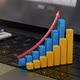 Growing 3D Financial Graph on Laptop Keyboard, Financial Statistics, Analytics - VideoHive Item for Sale
