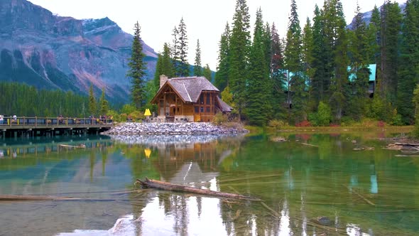 Emerald LakeYoho National Park in Canada Emerald Lake and Tea House Near Field British Columbia Yoho
