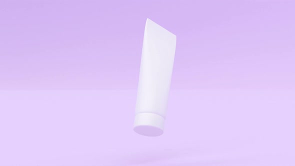 White Tube Cream Mockup Medical Concept Skin Care on Pink Back Able to Loop Seamless