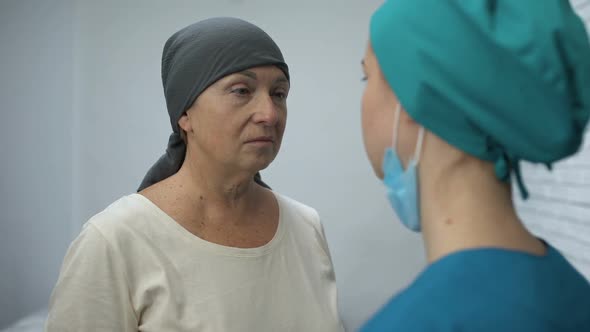 Female Patient Crying Learn About Unsuccessful Chemotherapy, Advanced Cancer