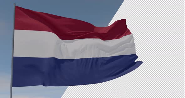 flag Netherlands patriotism national freedom, seamless loop, alpha channel