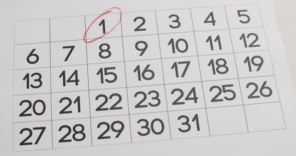 Calendar 12345Th Date of the Month Crossed Out