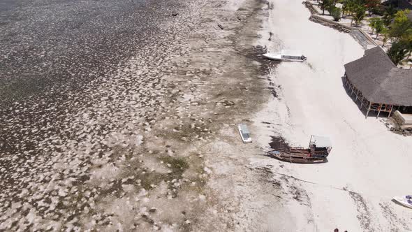 Zanzibar Tanzania  Aerial View of Low Tide in the Ocean Near the Coast