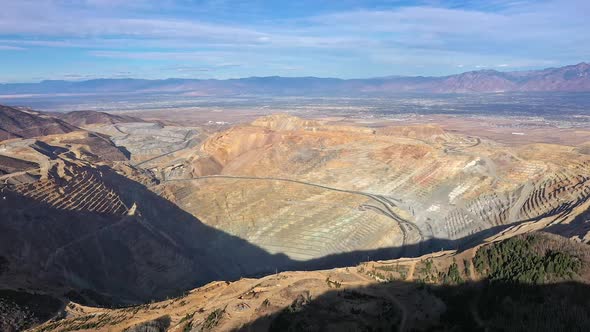 Aerial view of Kennecott Bingham Canyon Copper Mine in Utah