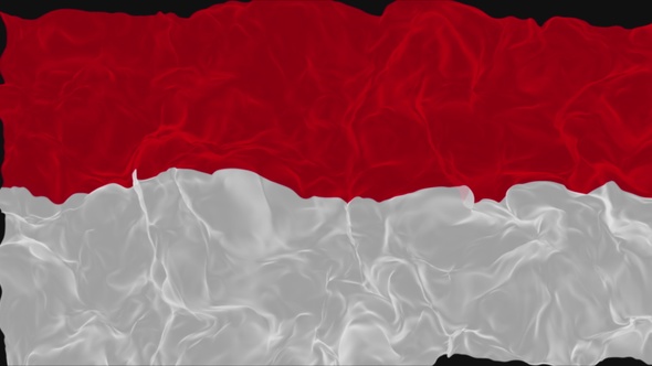 flag Indonesia turns into smoke. State weakening concept, alpha channel
