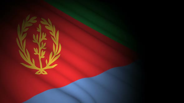 Eritrea Flag Blowing in Wind