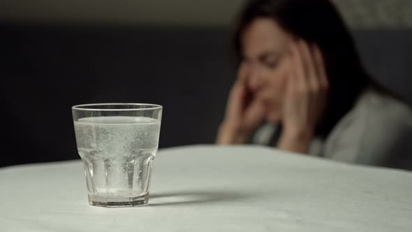 Glass of Water with a Dissolving Tablet