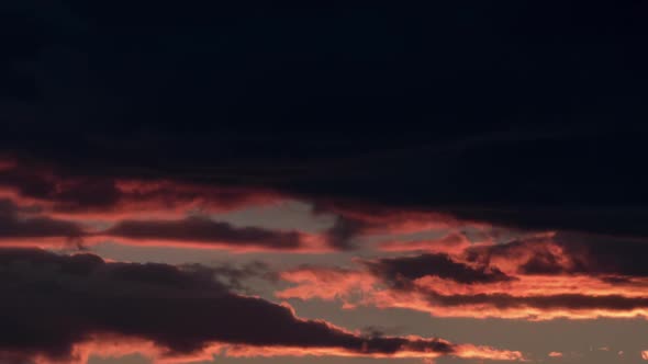 Timelapse of Dark Clouds in Evening Sky