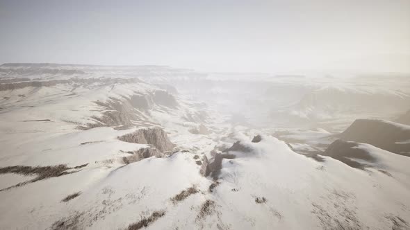 Rocks Covered in Snow in Winter