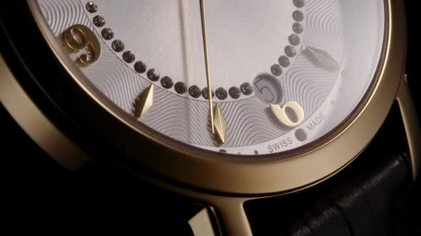 Luxury Golden Swiss Made Women Watch with Diamonds