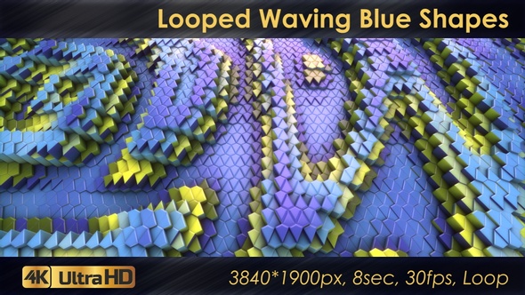 Looped Waving Blue Shapes