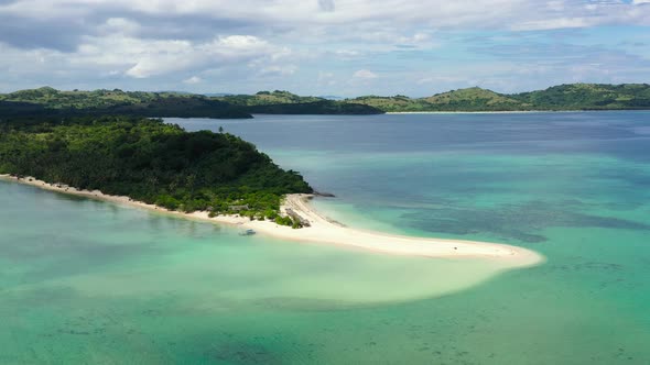 Tropical Island with a Lagoon and White Sandy Beach. Caramoan Islands, Philippines