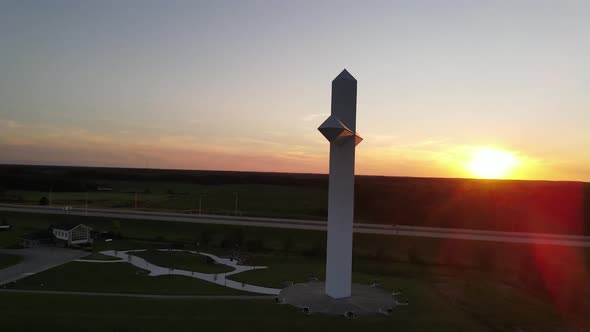 Sunset of the Cross at the Crossroads in Effingham, Illinois.