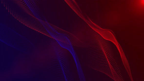 Particles dot line wavy colorful animation background. abstract particle line motion video