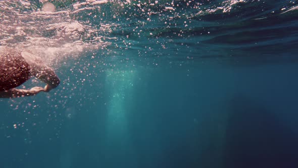 Scuba diver next to a wreck