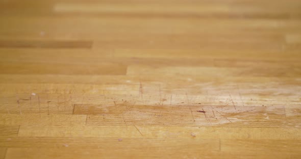 Stop Motion Cutting Red Onion on Wooden Cutting Board