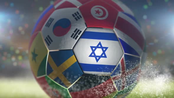 Israel Flag on a Soccer Ball - Football in Stadium alt