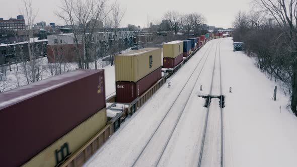 4K winter City Train Pan up Drone sequence_001
