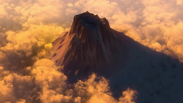 Volcano Above the Clouds 4k