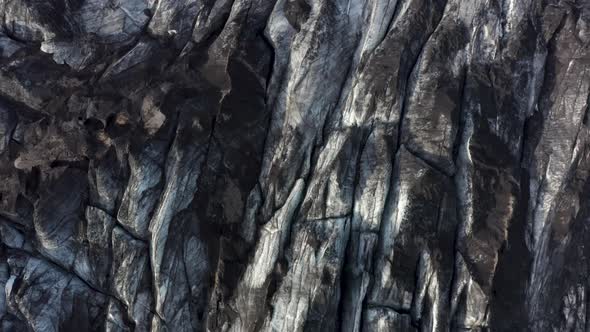 Solheimajokull Glacier In Iceland - drone shot