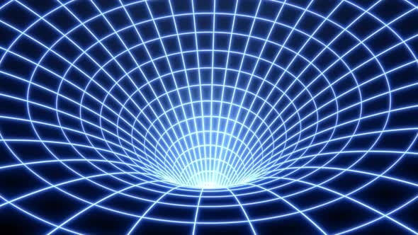 Bent Spacetime Warped Grid Wormhole Funnel Dimensional Relativity - 4K