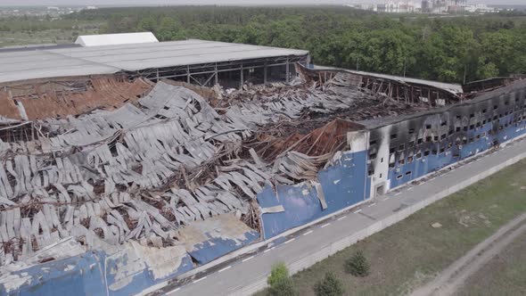 Bucha Ukraine  Warehouse Destroyed By War