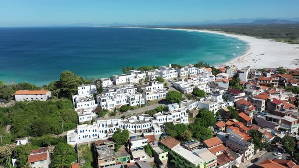 Peaceful landscape of coast city of Lakes Region of Rio de Janeiro Brazil.