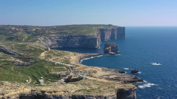 Aerial view of the island Gozo in Malta