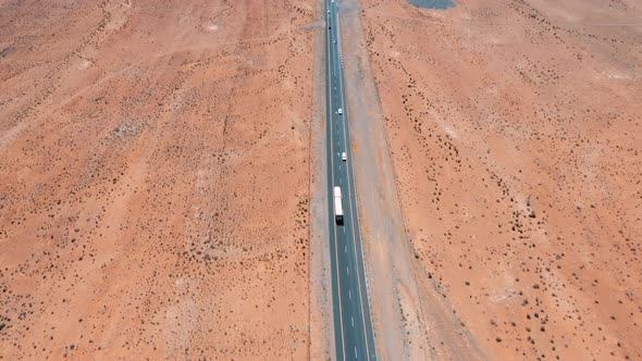 Karoo desert in South Africa, drone fly over high shot