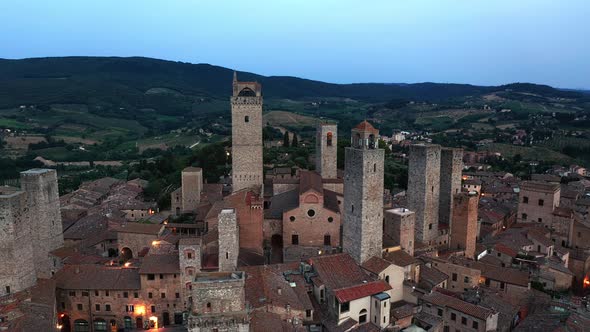 Aerial view of San Gimignano, Tuscany