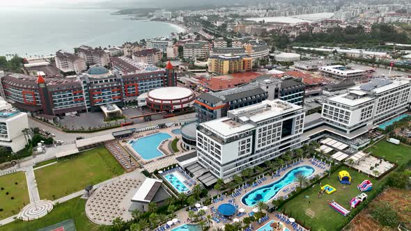 Hotel on the beach aerıal vıew 4 K