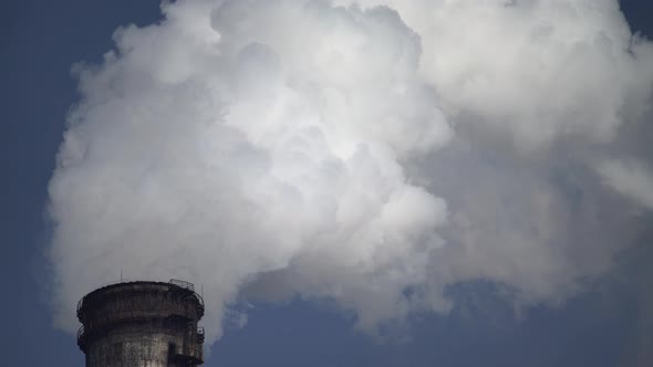 Smoke Comes From the Chimney. Air Pollution. Ecology. Kyiv. Ukraine.