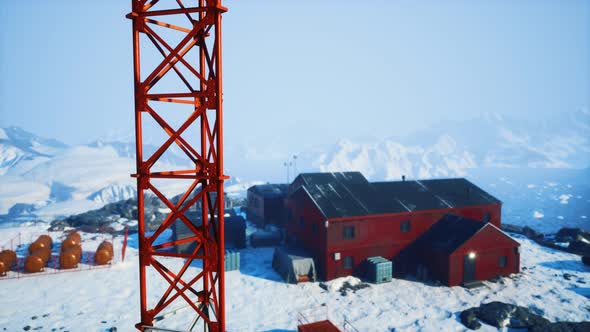 Science Station in Antarctica at Summer