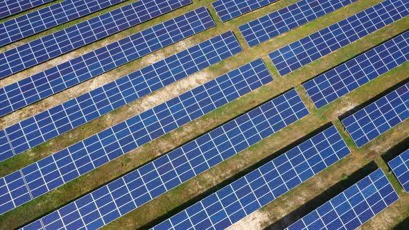 Aerial View Solar Panels In Nature