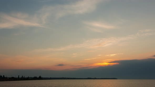 Epic Sky, River, Sunrise With Clouds, Time Lapse