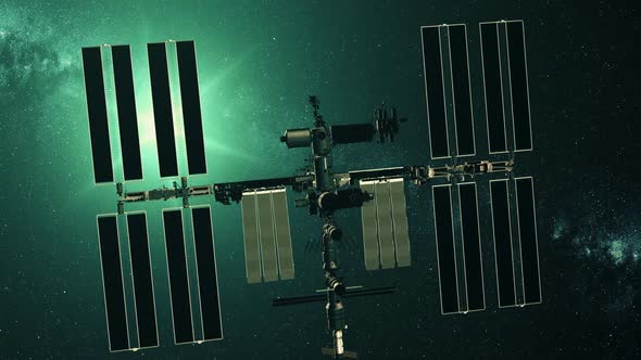 International Space Station Charging Solar Battery alt