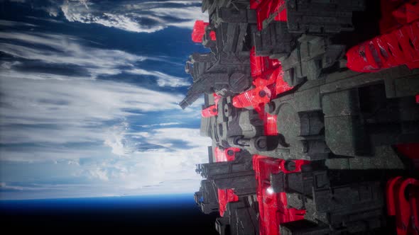 Spaceship with View on Space and Planet Earth alt