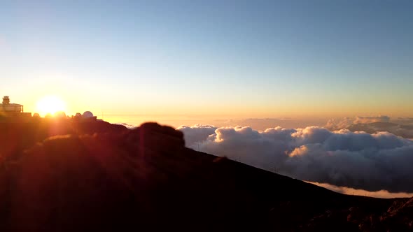 view from the summit of haleakala volcano on the island of maui in hawaii