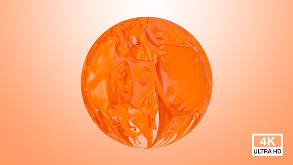 Orange Juice Splash Sphere 4K