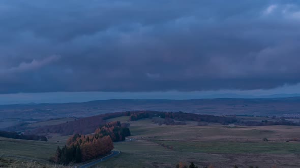 Clouds Moving Over Lowlands at the End of the Day