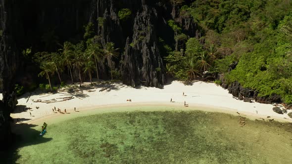 Tropical Seawater Lagoon and Beach Philippines El Nido