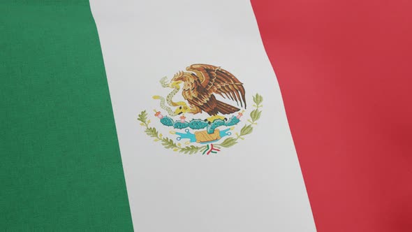 National Flag of Mexico Waving Original Colors 3D Render United Mexican States Flag Textile Designed