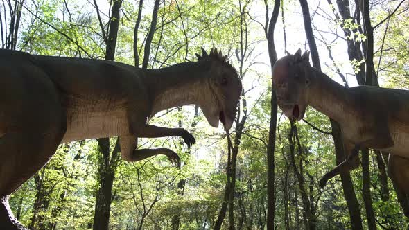 Large Moving Models of Jurassic Dinosaurs